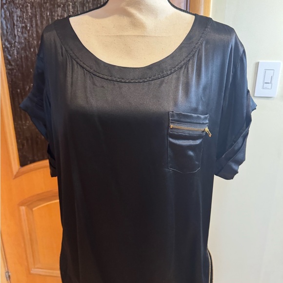 DVF Diane von Furstenberg satin 100% silk blouse shirt Sz 14 - Picture 8 of 16